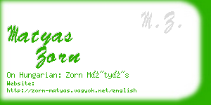 matyas zorn business card